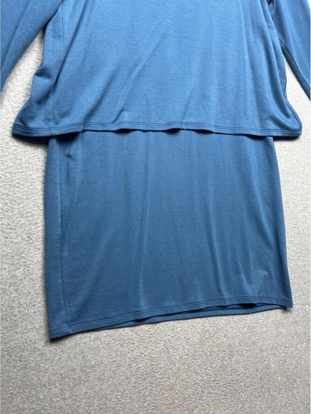 Pure Jill Luxe Coastal Tencel Shirt Dress Layered Womens Petite M Minimalist - Picture 5 of 14